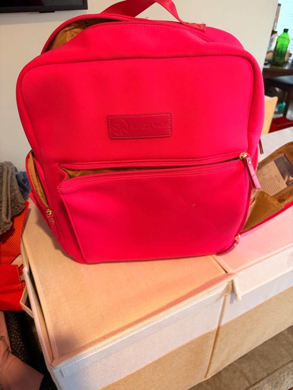 Sarah Wells Neon Pink Baby Backpack Diaper Bag